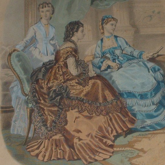 Antique wooden-framed La Mode Illustree picture - Picture 7 of 8